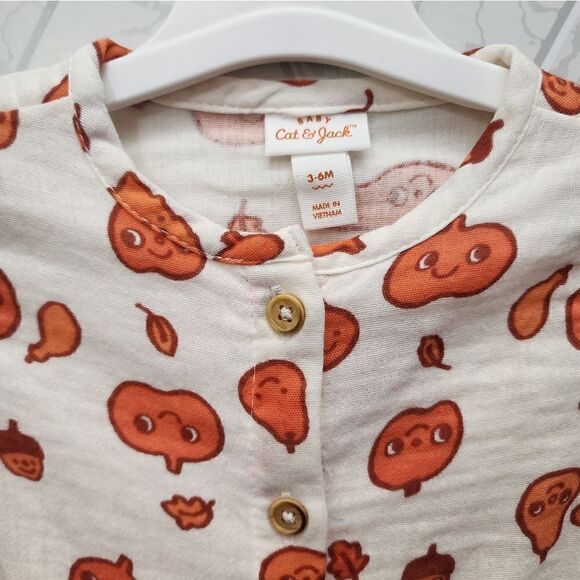 NWT Baby Unisex Fall Thanksgiving Halloween Long sleeve Gauze Romper - Picture 7 of 9